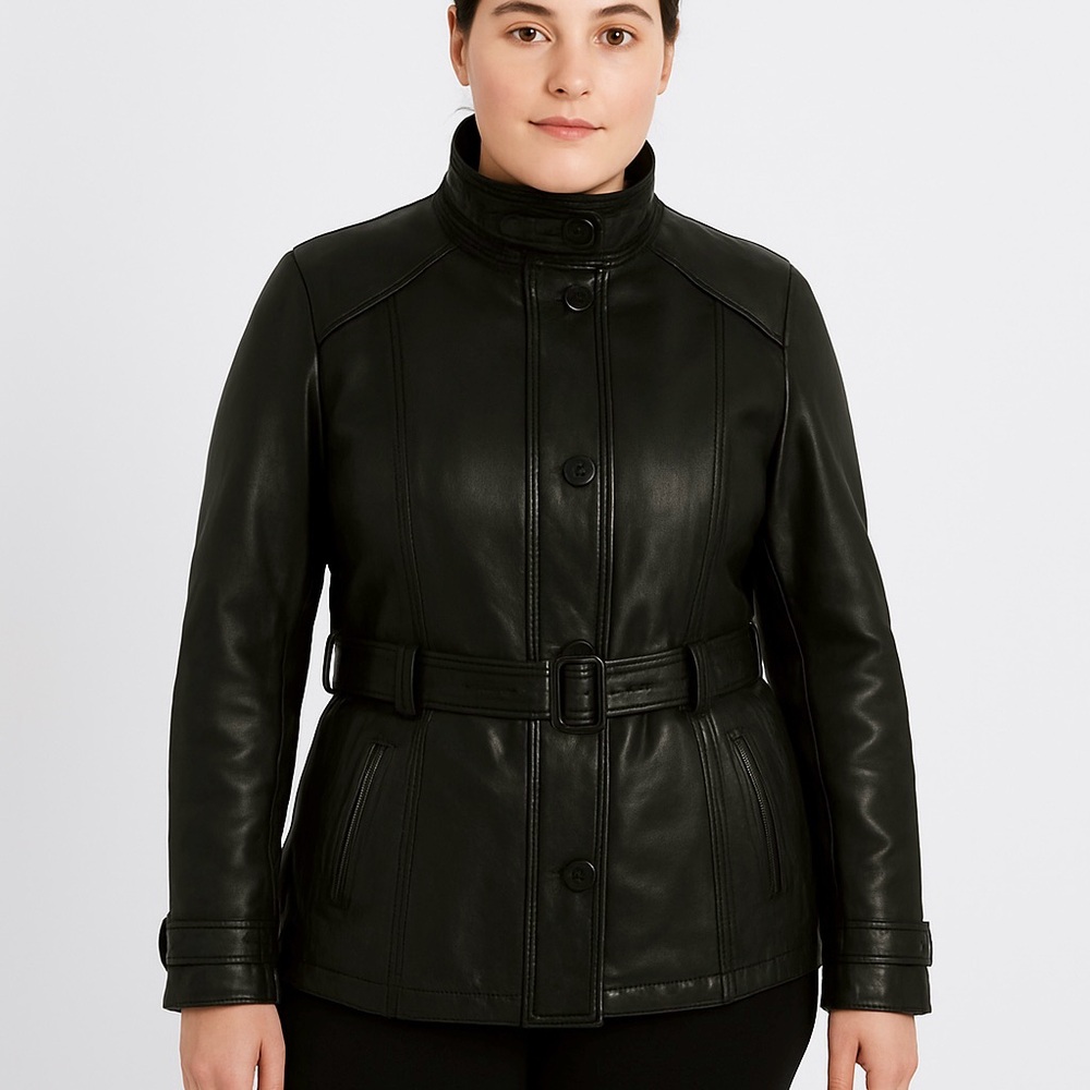 Vintage Collezione Women's Black Leather Butter Soft Jacket Size 1X